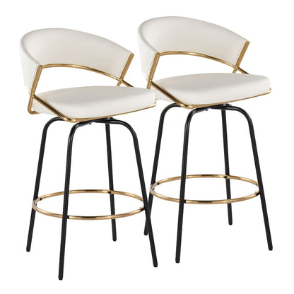 Jie 26" Fixed-Height Counter Stool - Set of 2