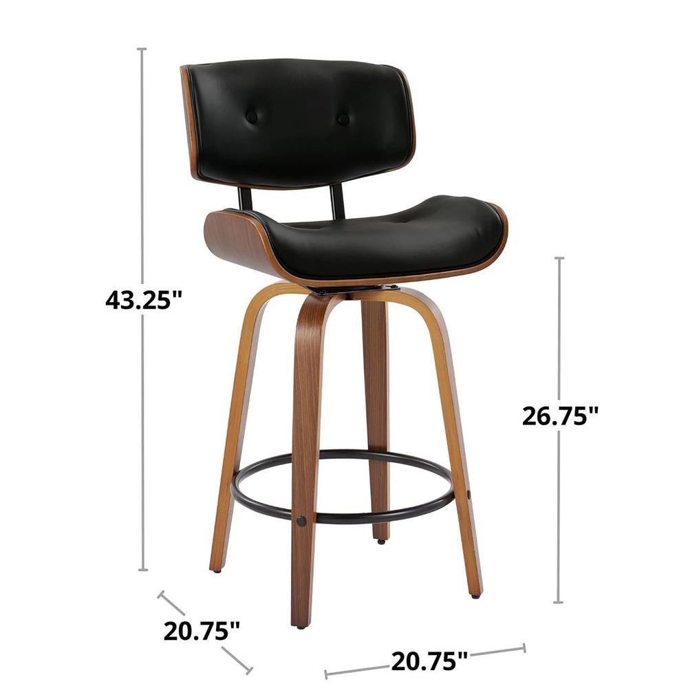 Black Lombardi 26" Fixed-Height Counter Stool - Set of 2