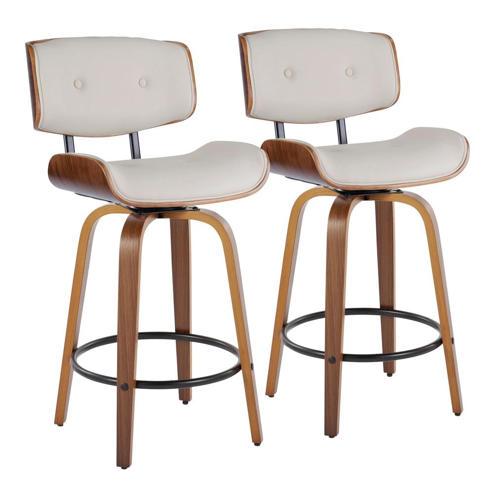 Beige Lombardi 26" Fixed-Height Counter Stool - Set of 2