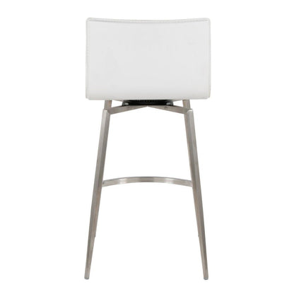 Silver Mara Upholstered 26" Fixed-Height Counter Stool - Set of 2