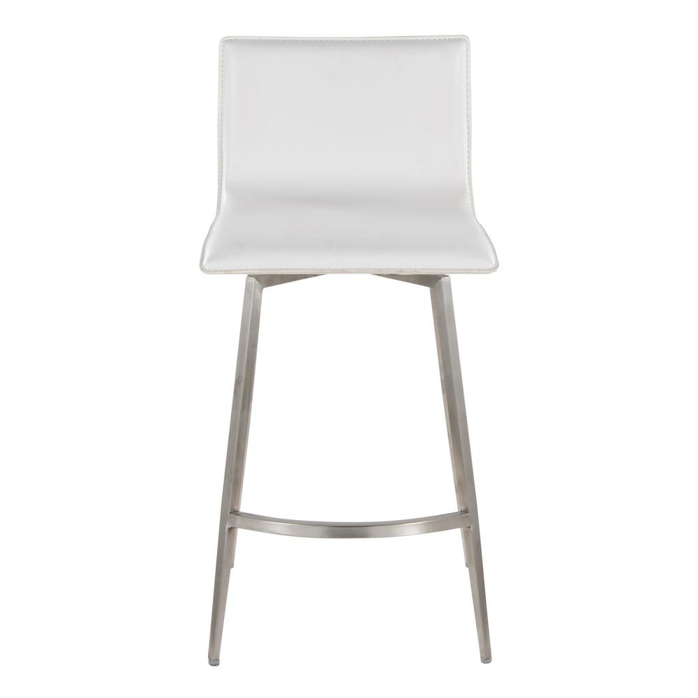 Silver Mara Upholstered 26" Fixed-Height Counter Stool - Set of 2