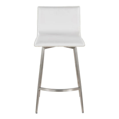 Silver Mara Upholstered 26" Fixed-Height Counter Stool - Set of 2