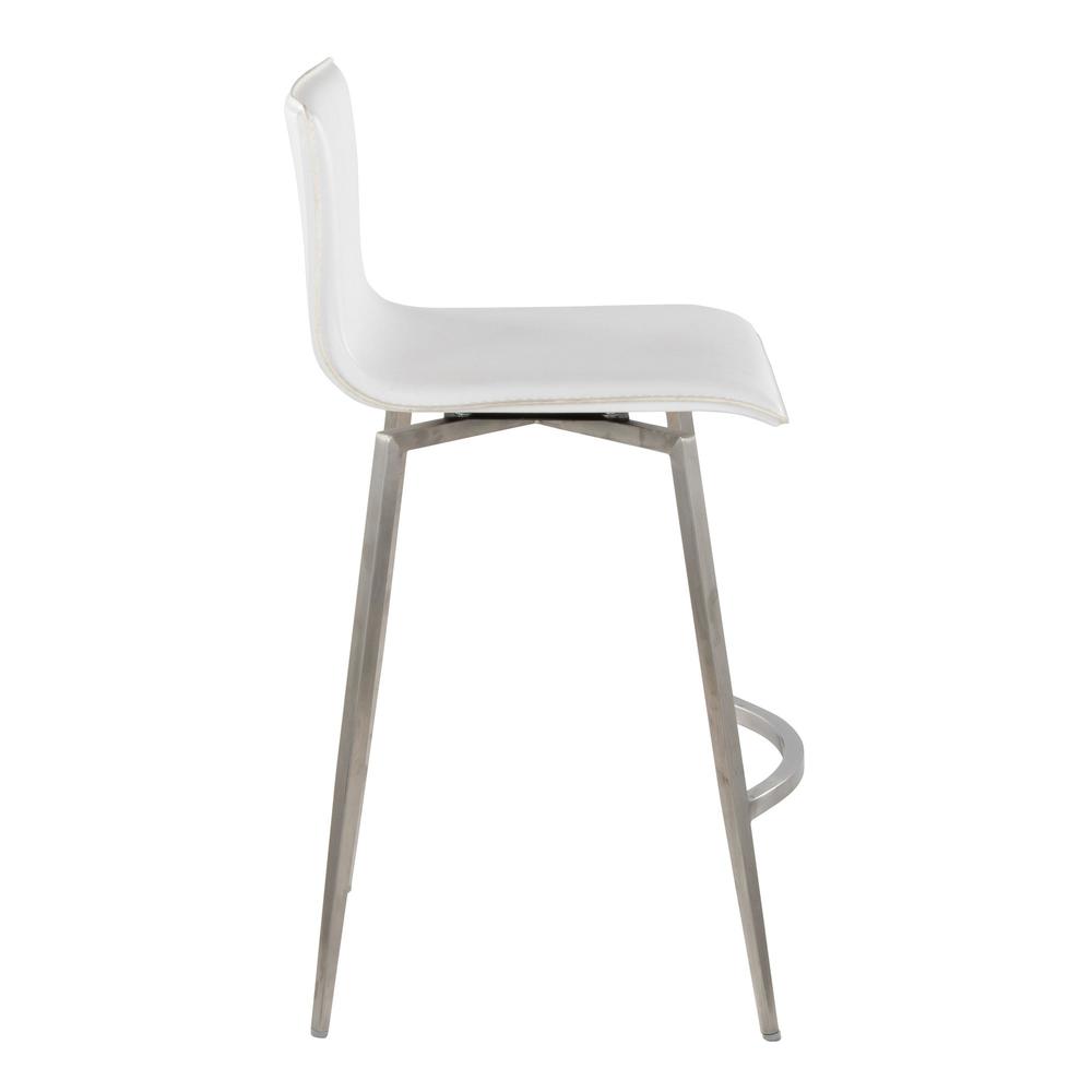 Silver Mara Upholstered 26" Fixed-Height Counter Stool - Set of 2