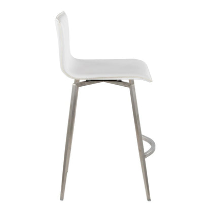Silver Mara Upholstered 26" Fixed-Height Counter Stool - Set of 2