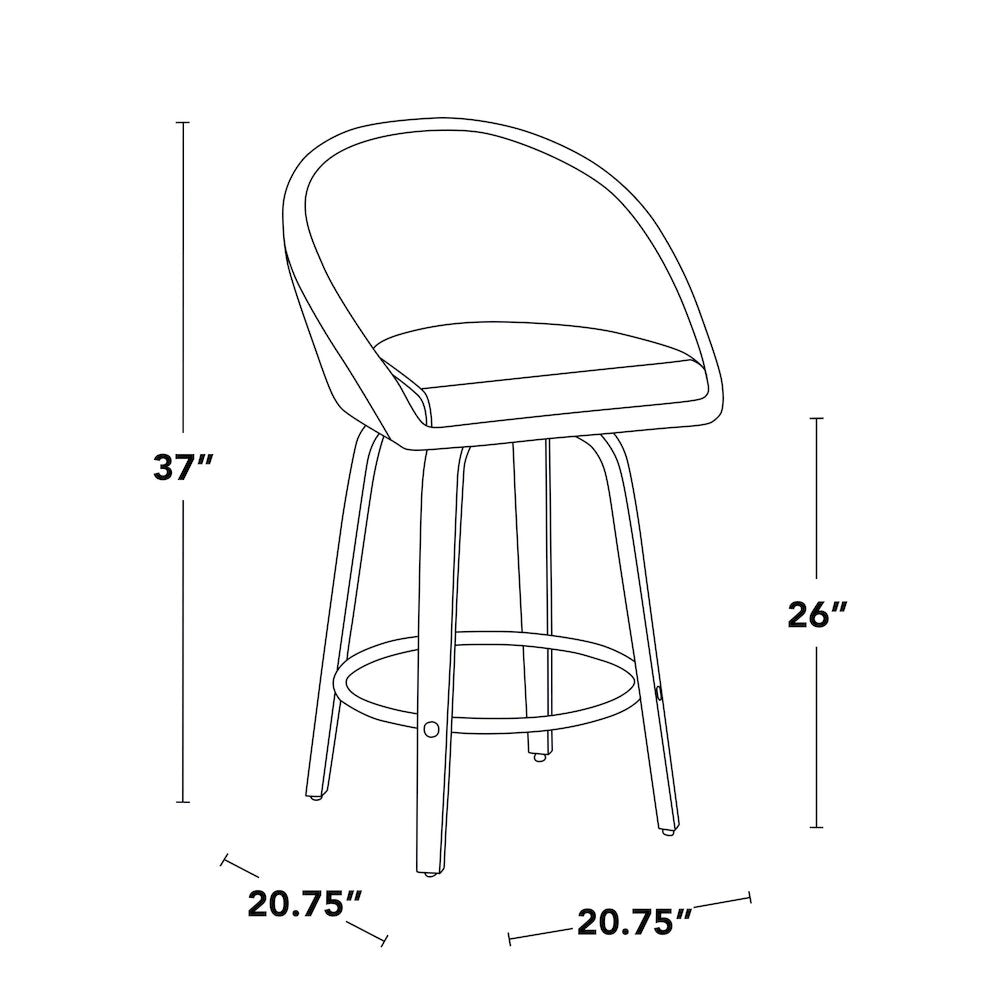 Matisse Highback 26" Fixed-Height Counter Stool - Set of 2