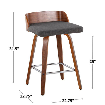 Grey Maya 26" Fixed-Height Counter Stool - Set of 2