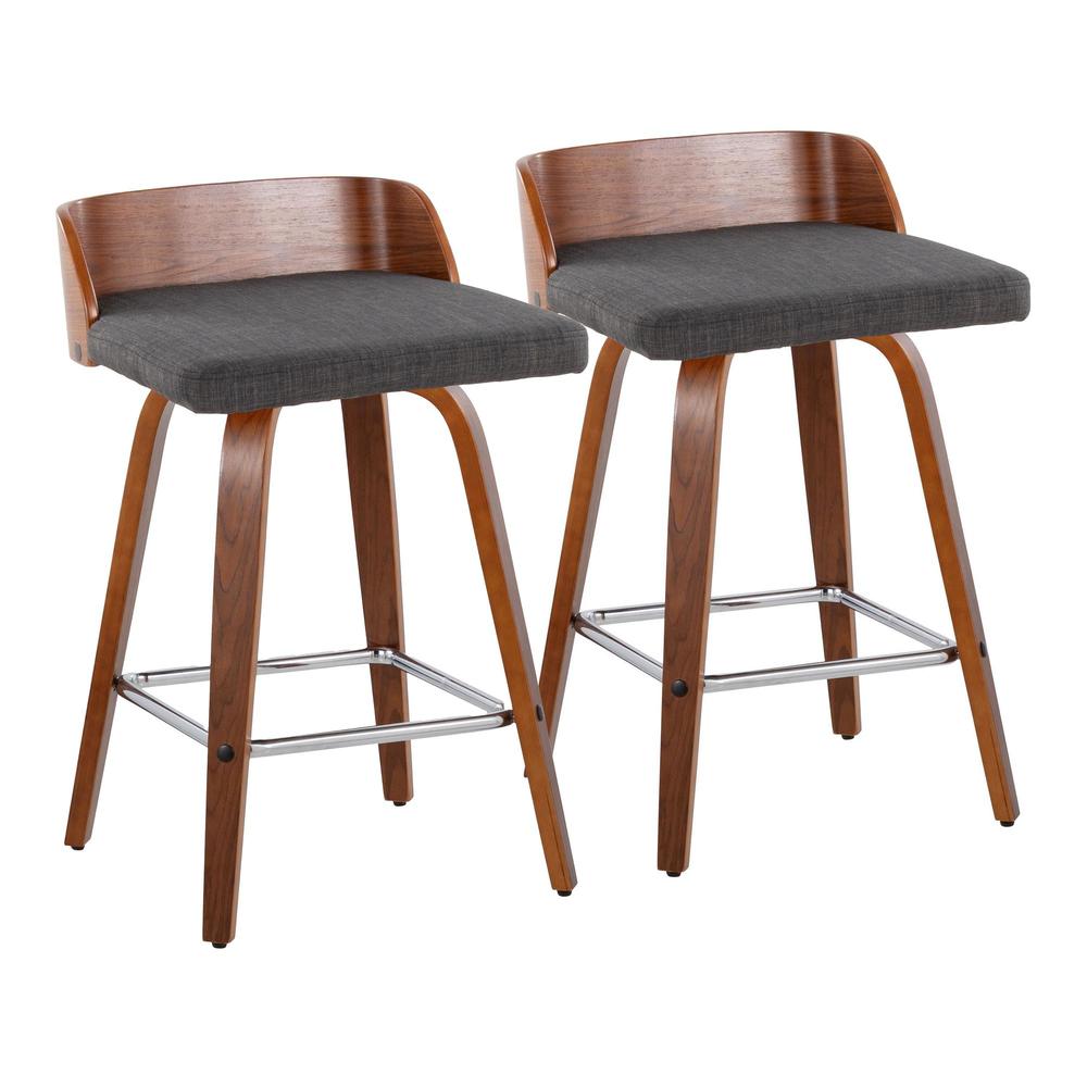Grey Maya 26" Fixed-Height Counter Stool - Set of 2