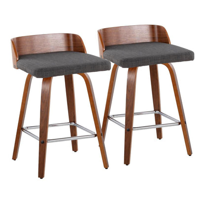 Grey Maya 26" Fixed-Height Counter Stool - Set of 2