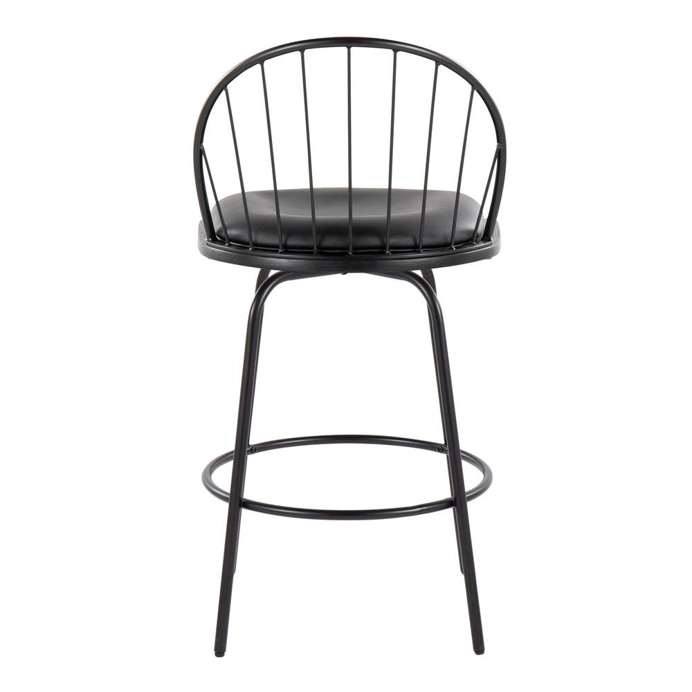 Black Riley Claire 26" Fixed-Height Counter Stool - Set of 2