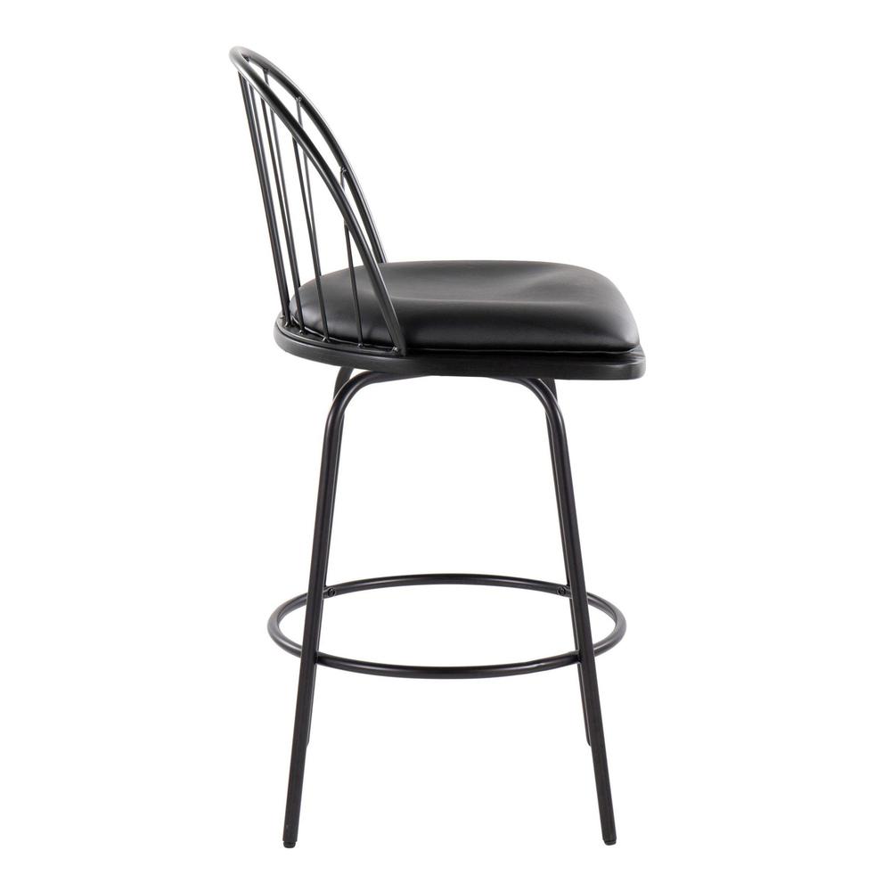 Black Riley Claire 26" Fixed-Height Counter Stool - Set of 2