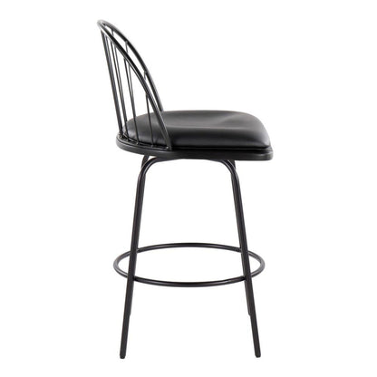 Black Riley Claire 26" Fixed-Height Counter Stool - Set of 2