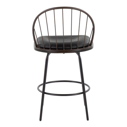 Brown Riley Claire 26" Fixed-Height Counter Stool - Set of 2