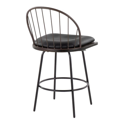Brown Riley Claire 26" Fixed-Height Counter Stool - Set of 2