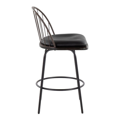 Brown Riley Claire 26" Fixed-Height Counter Stool - Set of 2