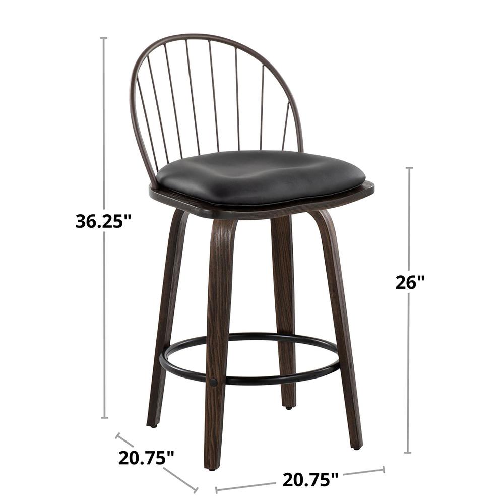 Brown Riley 26" Fixed-Height Counter Stool - Set of 2