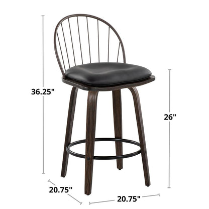 Brown Riley 26" Fixed-Height Counter Stool - Set of 2
