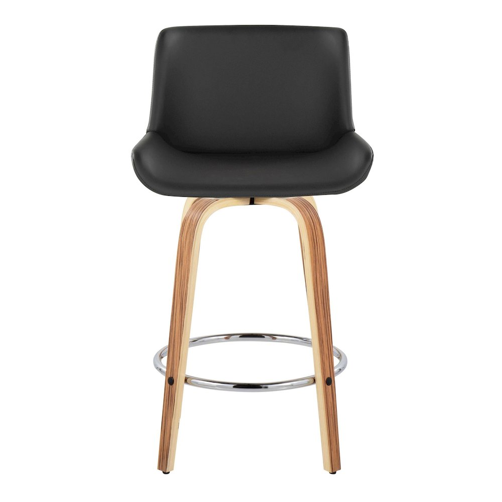 Santi 25" Fixed-Height Counter Stool - Set of 2 in Zebra Wood