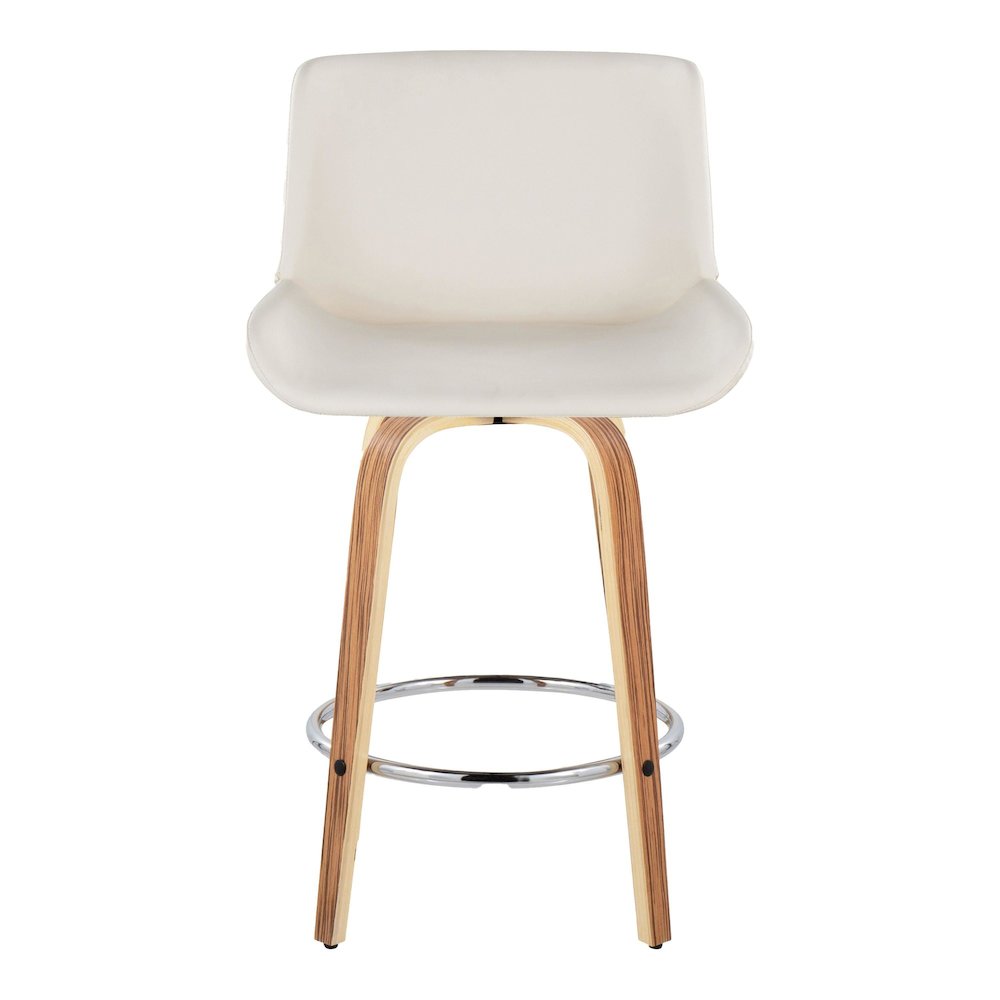 Santi 25" Fixed-Height Counter Stool - Set of 2 in Zebra Wood
