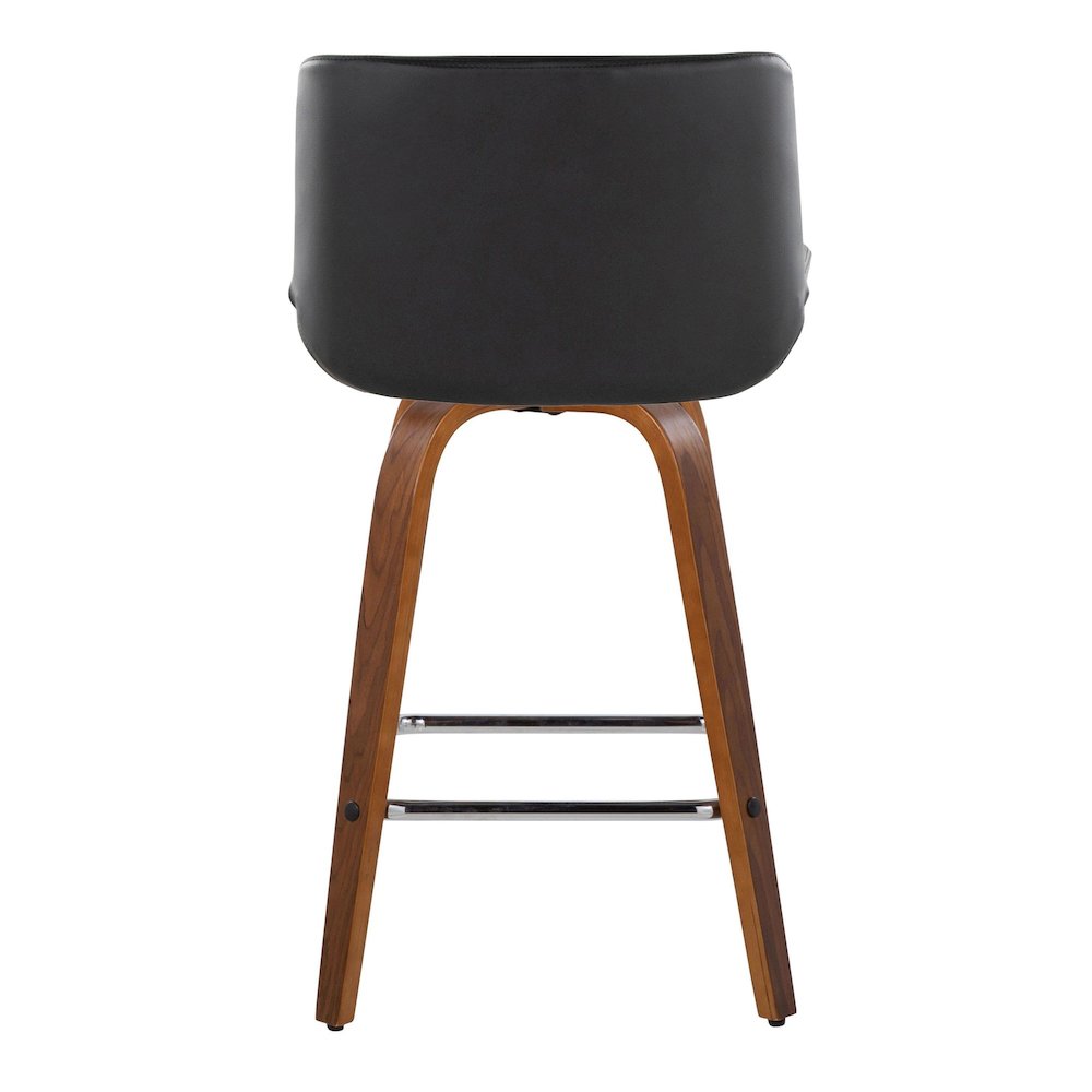 Santi 25" Fixed-Height Counter Stool - Set of 2 in Walnut Wood