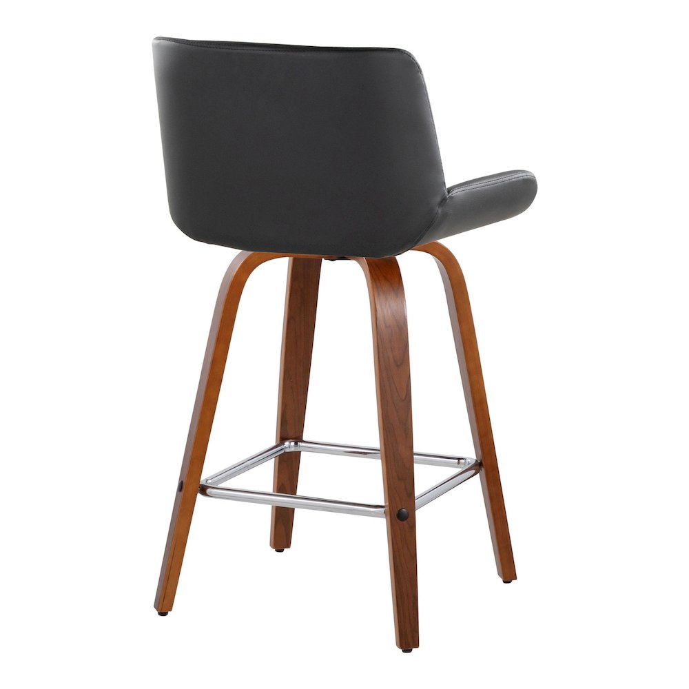 Santi 25" Fixed-Height Counter Stool - Set of 2 in Walnut Wood