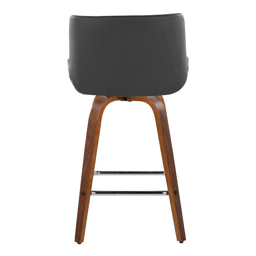 Santi 25" Fixed-Height Counter Stool - Set of 2 in Walnut Wood