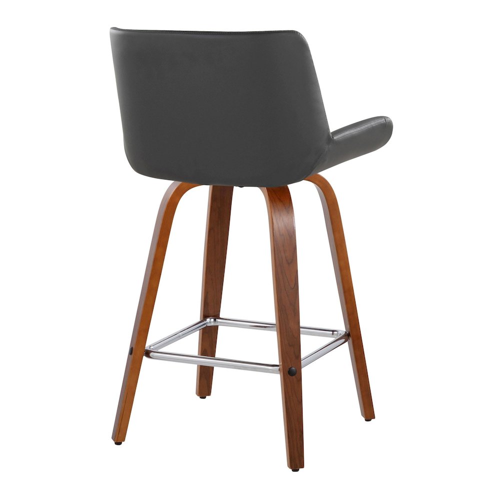 Santi 25" Fixed-Height Counter Stool - Set of 2 in Walnut Wood