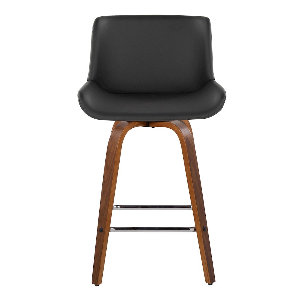 Santi 25" Fixed-Height Counter Stool - Set of 2 in Walnut Wood