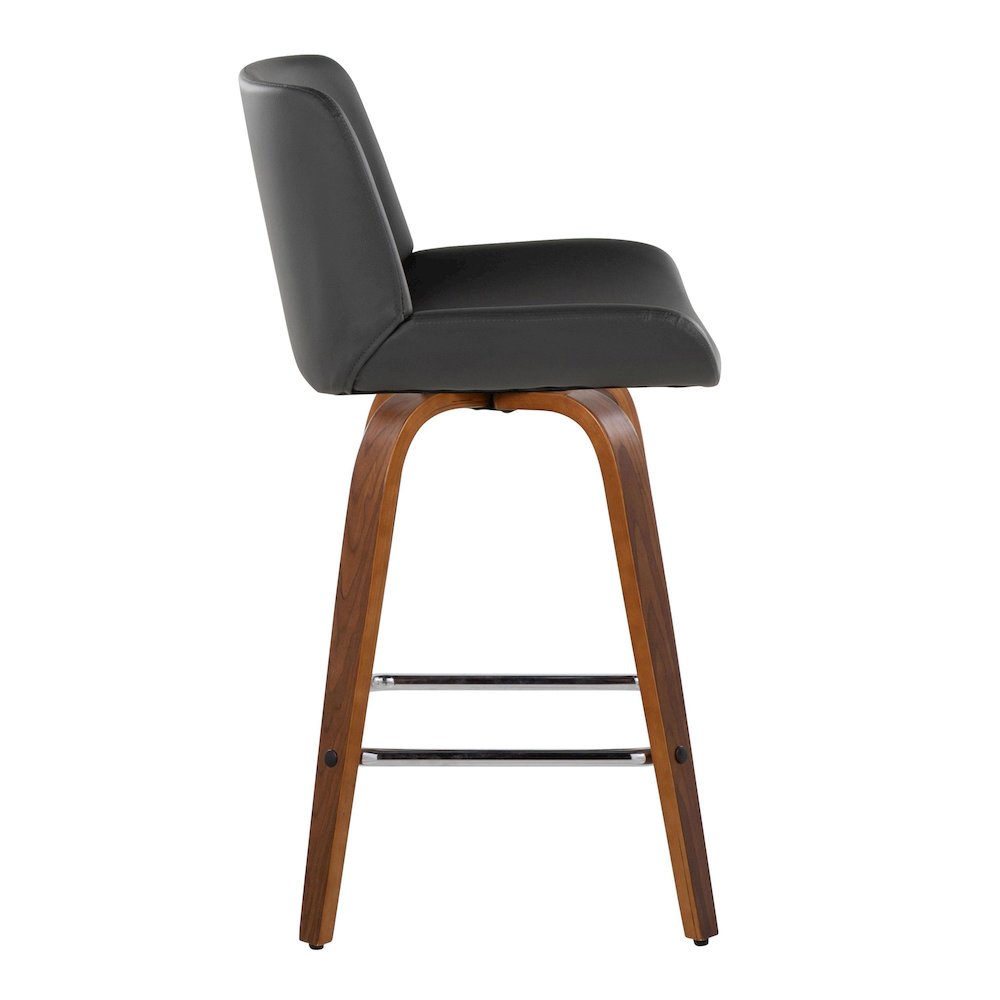 Santi 25" Fixed-Height Counter Stool - Set of 2 in Walnut Wood
