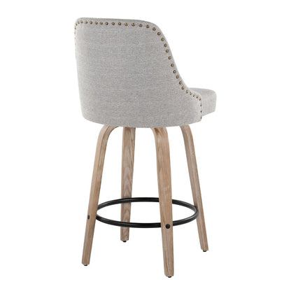 Studded Marcel 27" Fixed-Height Counter Stool - Set of 2