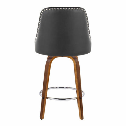 Studded Marcel 26" Fixed-Height Counter Stool - Set of  2