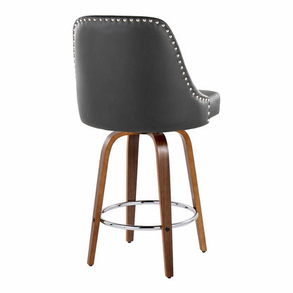 Studded Marcel 26" Fixed-Height Counter Stool - Set of  2