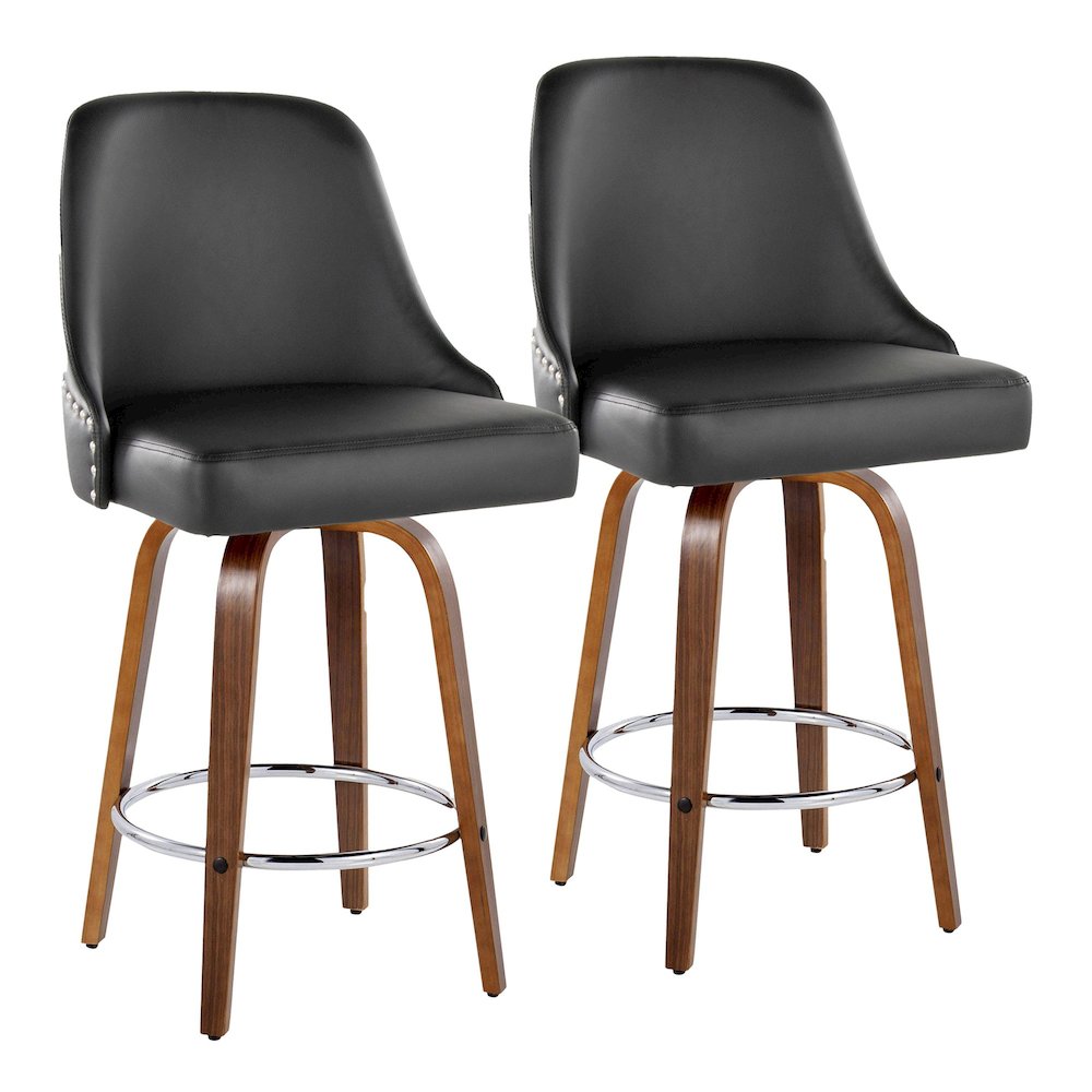 Studded Marcel 26" Fixed-Height Counter Stool - Set of  2