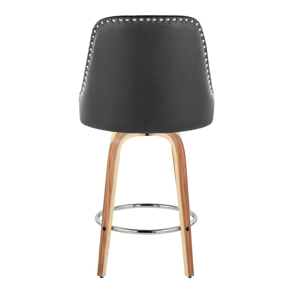 Studded Marcel 26" Fixed-Height Counter Stool - Set of  2