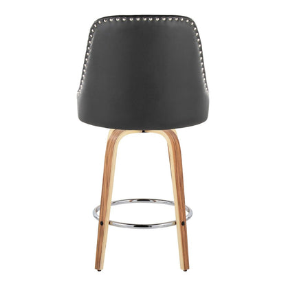 Studded Marcel 26" Fixed-Height Counter Stool - Set of  2