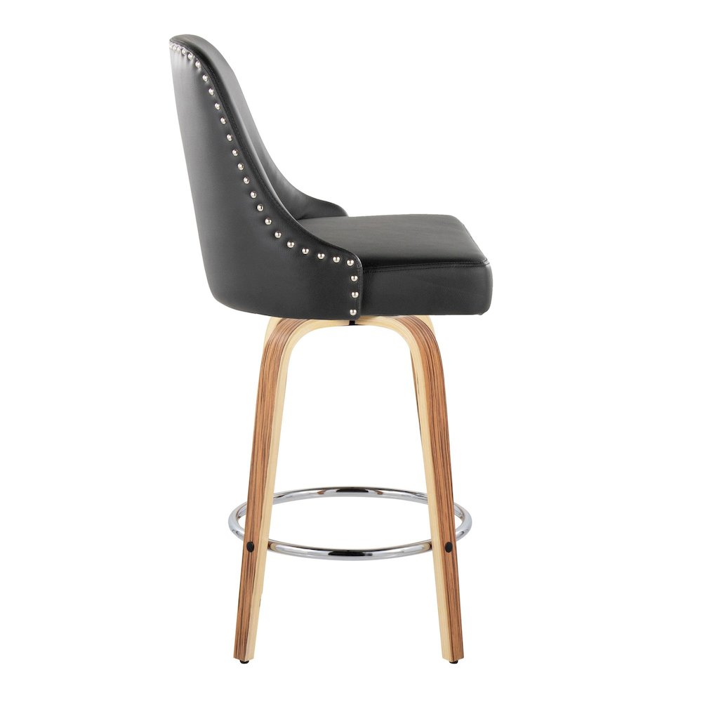 Studded Marcel 26" Fixed-Height Counter Stool - Set of  2