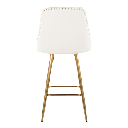 Studded Marcel 27" Fixed-Height Counter Stool - Set of 2