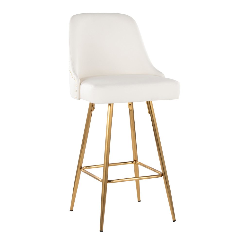 Studded Marcel 27" Fixed-Height Counter Stool - Set of 2