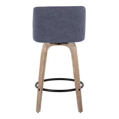White Toriano 26" Fixed-Height Counter Stool - Set of 2