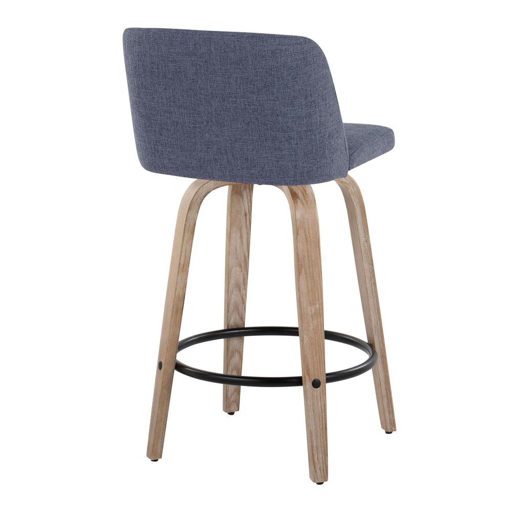 White Toriano 26" Fixed-Height Counter Stool - Set of 2