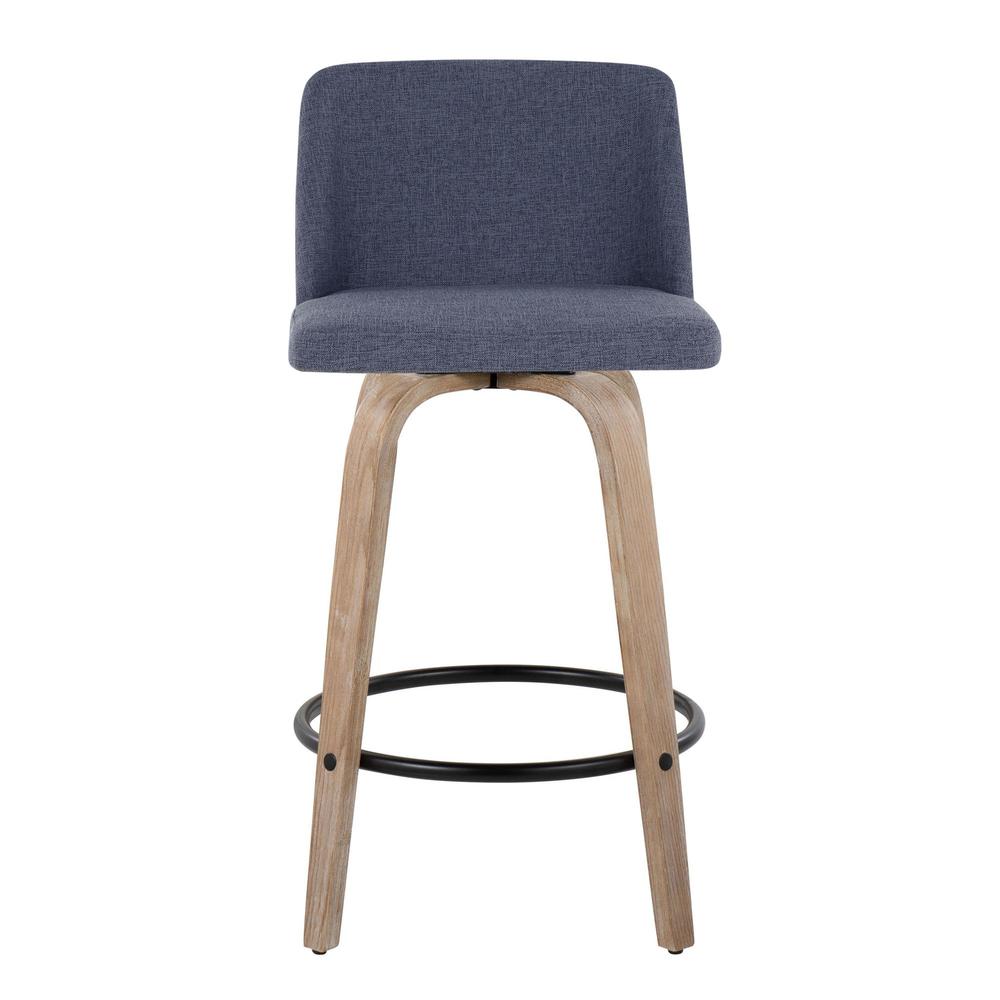 White Toriano 26" Fixed-Height Counter Stool - Set of 2
