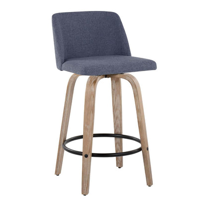 White Toriano 26" Fixed-Height Counter Stool - Set of 2