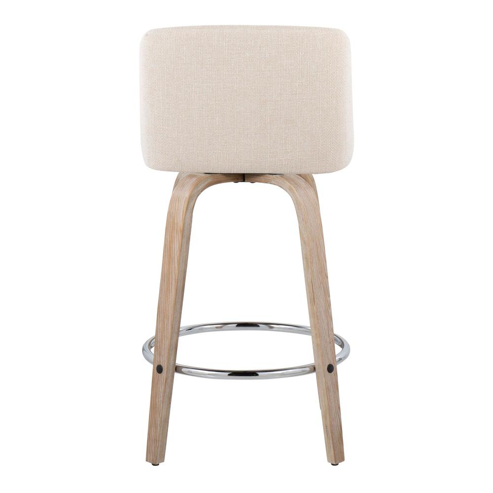 White Toriano 26" Fixed-Height Counter Stool - Set of 2