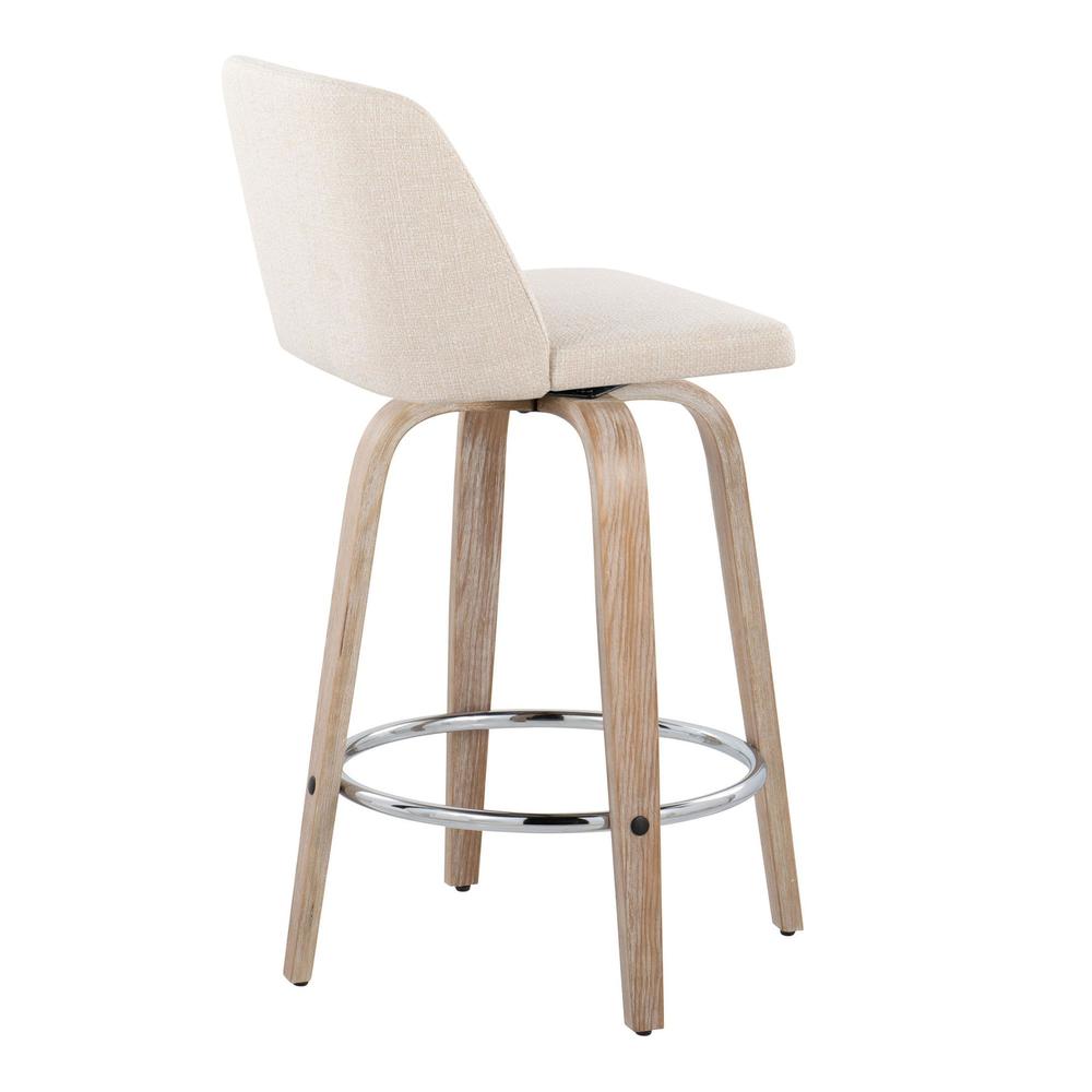 White Toriano 26" Fixed-Height Counter Stool - Set of 2