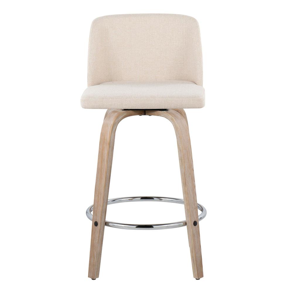 White Toriano 26" Fixed-Height Counter Stool - Set of 2
