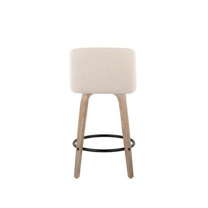 White Toriano 26" Fixed Height Counter Stool - Set of 2