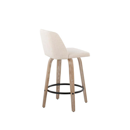 White Toriano 26" Fixed Height Counter Stool - Set of 2