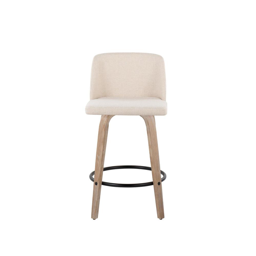 White Toriano 26" Fixed Height Counter Stool - Set of 2