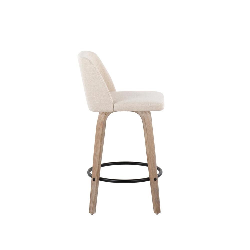 White Toriano 26" Fixed Height Counter Stool - Set of 2