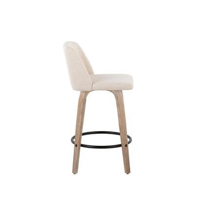 White Toriano 26" Fixed Height Counter Stool - Set of 2