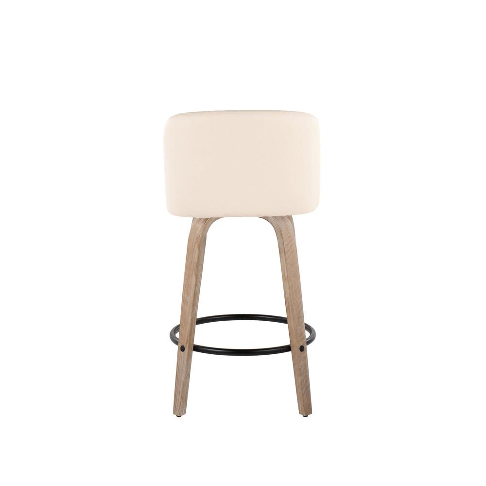 White Toriano 26" Fixed Height Counter Stool - Set of 2